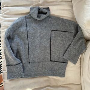 Gray Turtleneck Sweater